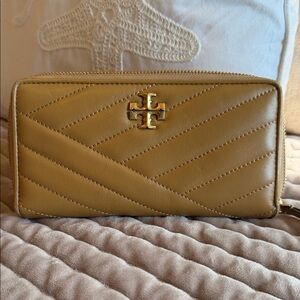Tory Burch Gold Quilted Wallet
